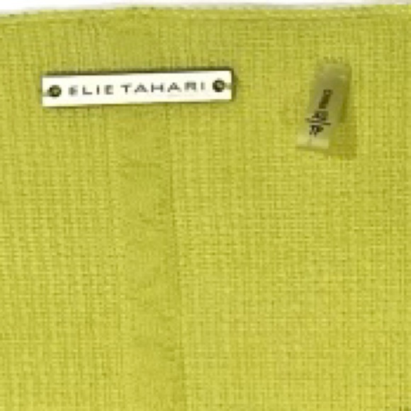 Elie Tahari Short Sleeve Lime Green Sweater Top Size XS - Picture 3 of 4